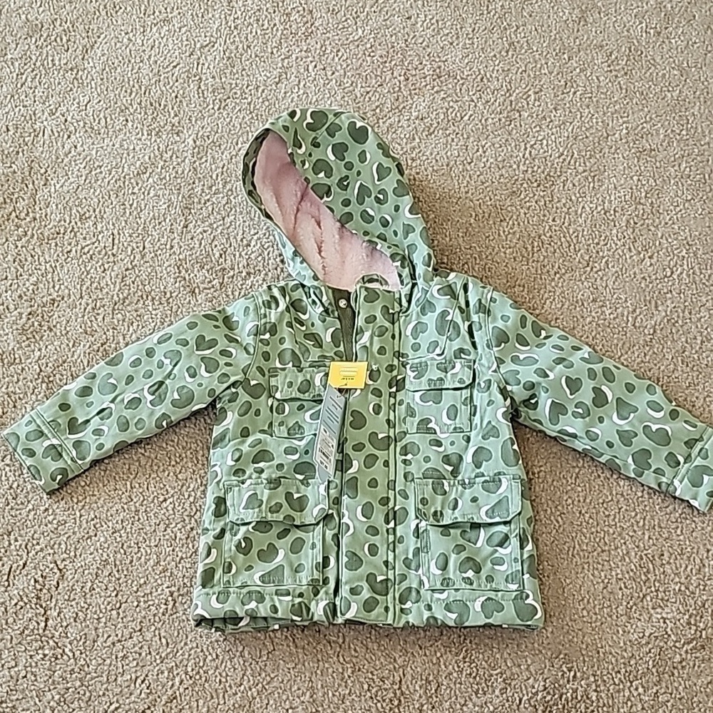 Toddler Girls Cat & Jack Military Jacket Green Size 18 Months
